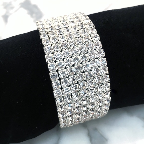 Cherryl's Jewelry - Dramatic Rhinestone Open Cuff Bracelet